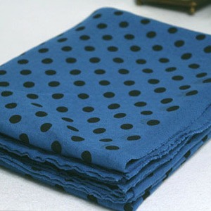 cotton(면) 100% 쟈가드 이중지 블루 &amp; 1센티 블랙도트