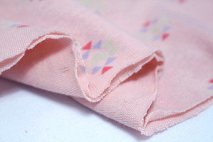 cotton(면) 다이마루 자가드 이중지 핑크&amp;세모